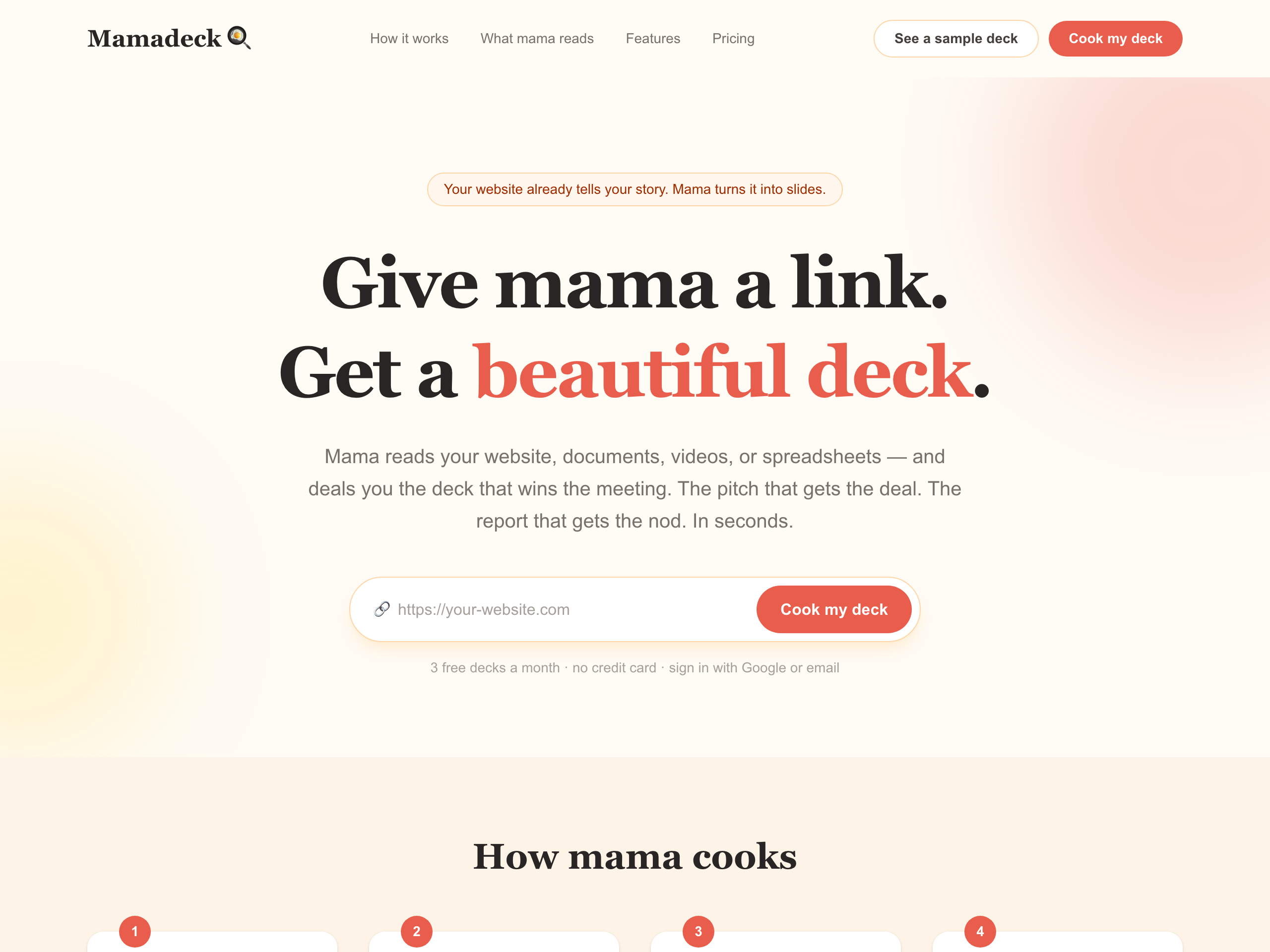 The Mamadeck home page